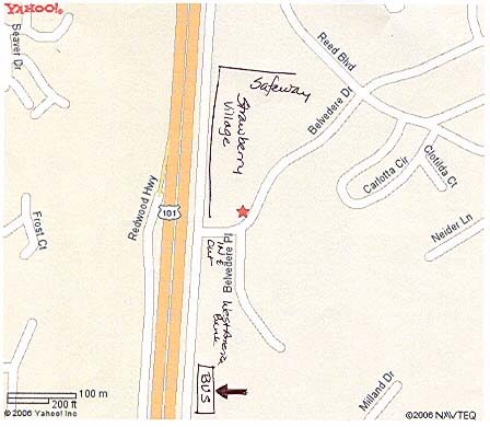 Map to Mill Valley bus stop