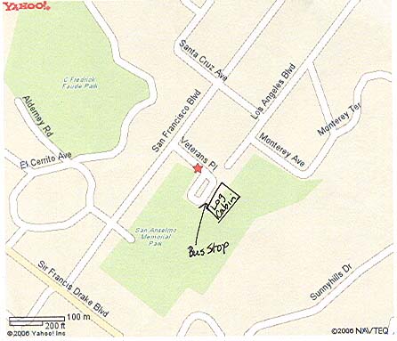 Map to San Anselmo bus stop